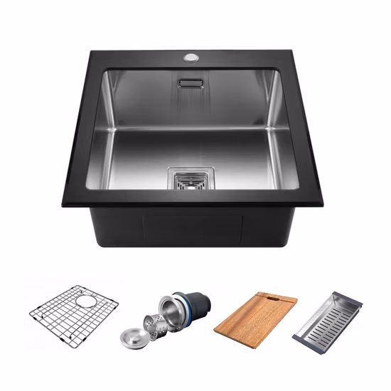 201 or 304 or Customer Requirements Glass Bowl Vessel Single Bowl Wash Basin Sink Tempered Glass Kitchen Sink