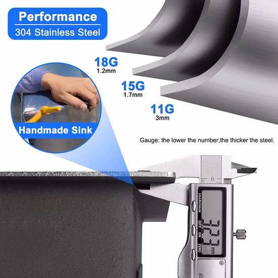 Walnut 8050zt Kitchen Sink Handmade Single Bowl with Faucet Brushed China Wholesale Factory Accessories Customized Stainless Steel Kitchenware Bathroom