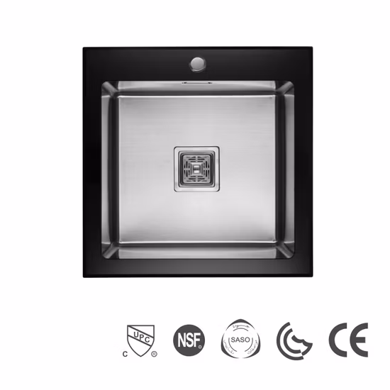 201 or 304 or Customer Requirements Glass Bowl Vessel Single Bowl Wash Basin Sink Tempered Glass Kitchen Sink
